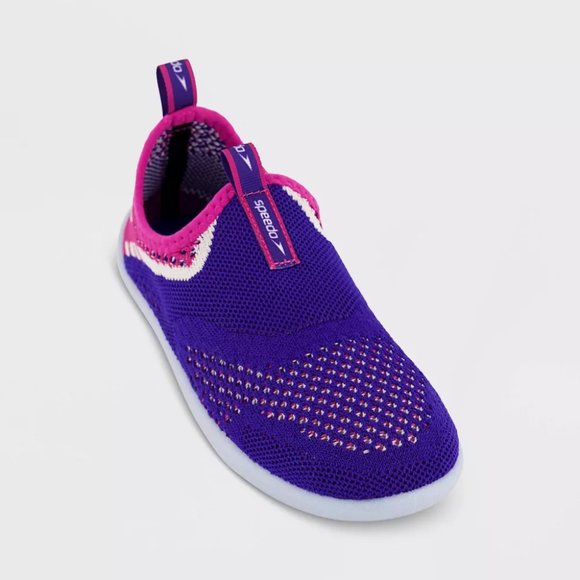 Speedo Junior Girls' Purple/Pink Surf Strider Quick-Drying Water Shoes Size 13-1